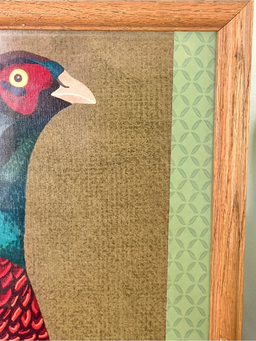 Pheasant Wildlife Game Bird Hunting Cabin Canvas Art Print Vintage Wood Framed
